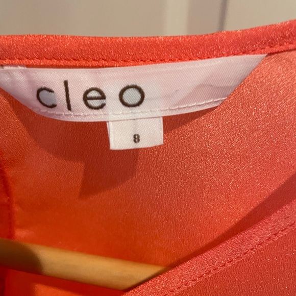 Cleo Sleeveless blouse. Orange/coral. Sz 8 - Picture 3 of 4